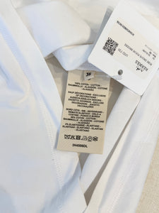 HERMES Embroidered Pocket Straight Dress in Plain Cotton Jersey / Blanc / EU36