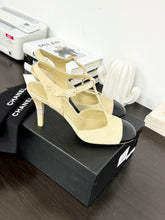 Load image into Gallery viewer, CHANEL 2022 Suede Cap Toe Crystal Slingback Pumps in Light Beige/Black - EU38
