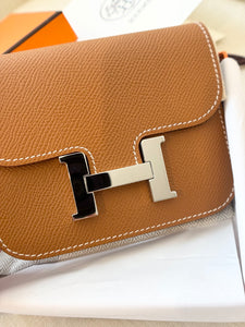 Hermès Constance Slim Wallet Gold Epsom / Silver Hardware