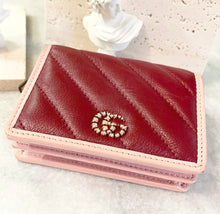 Load image into Gallery viewer, GUCCI GG Marmont Bi-Fold Compact Leather Wallet in Red
