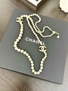 CHANEL 100th Anniversary CC Pearl Long Necklace - LIMITED EDITION