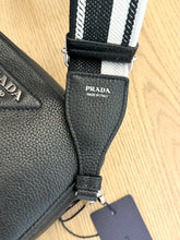 Load image into Gallery viewer, PRADA Logo-Plaque Small Leather Crossbody Bag in Black
