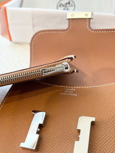 Hermès Constance Slim Wallet Gold Epsom / Silver Hardware