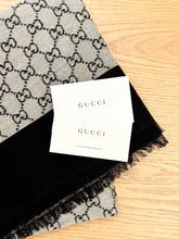 Load image into Gallery viewer, GUCCI GG Cotton Jacquard Scarf - Grey/Black
