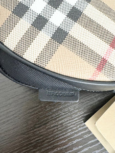 BURBERRY New Louise Check Round Crossbody Bag - Archive Beige & Black