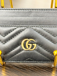 GUCCI GG Marmont Card Case in Black