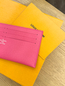 LOUIS VUITTON 2024 Canvas Credit Card Holder in Pondichery Pink