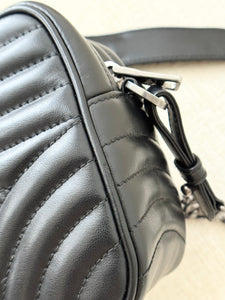 PRADA Diagramme Leather Small Camera Crossbody Bag - Black
