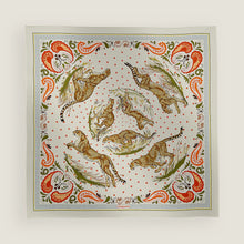 Load image into Gallery viewer, Hermès 2025 Guepards Bandana Double Face Scarf 90 in Noir / Ardoise / Rose
