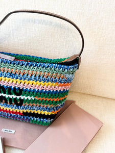 MIU MIU Multicolored Crochet Pouch Bag