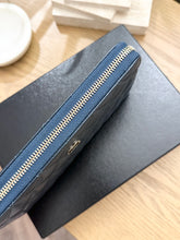 Load image into Gallery viewer, CHANEL Classic Metallic Grained Calfskin Long Zipped Wallet - Blue
