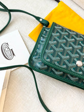 Load image into Gallery viewer, 💚 NEW! 2025 GOYARD Plumet Pocket Canvas Leather Crossbody Bag / Green
