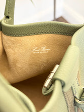 Load image into Gallery viewer, LORO PIANA 2024 Grained Calfskin Micro Bale Crossbody Bag in Green
