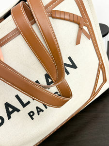 BALMAIN Canvas B-Army 42 Tote Bag in Gem Naturel