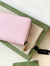Load image into Gallery viewer, GUCCI Double G Zip Around Long Wallet with Bamboo / Pink
