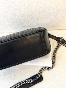 PRADA Diagramme Leather Small Camera Crossbody Bag - Black