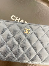 Load image into Gallery viewer, CHANEL Classic Metallic Grained Calfskin Long Zipped Wallet in Blue
