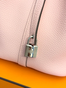HERMES 2024 Clemence Picotin Lock 22 Palladium Hardware in Rose Sakura