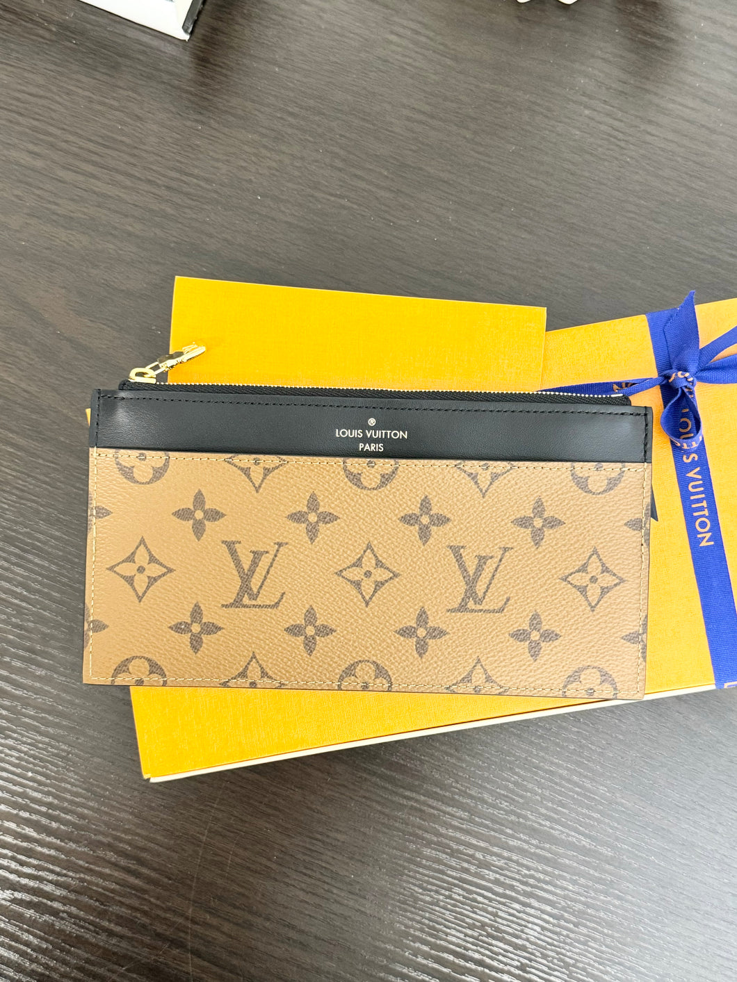 LOUIS VUITTON Monogram Reverse Canvas Slim Purse