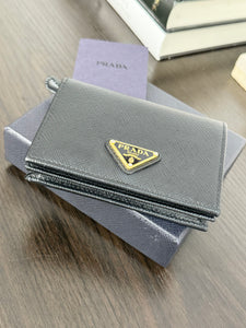 PRADA Small Saffiano Leather Wallet in Black