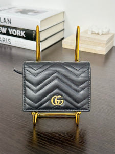 GUCCI GG Marmont Card Case Wallet in Black