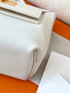 Hermès White Evercolor and Nata Swift Mini 24/24 21 / Palladium Hardware / 2022