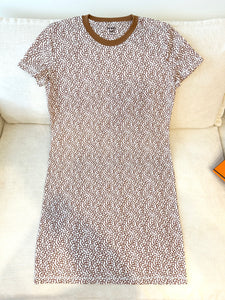 HERMES 2024 “Naoussa Chaine” Cotton Micro Dress / Brown / EU34