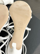 Load image into Gallery viewer, CHANEL 2023 SS Cruise Open Toe Pin Heel Sandals in White - EU38
