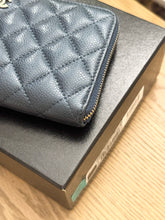 Load image into Gallery viewer, CHANEL Classic Metallic Grained Calfskin Long Zipped Wallet - Blue
