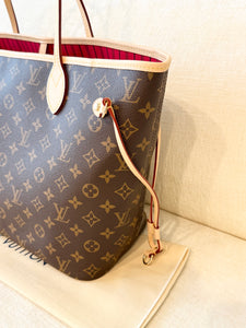LOUIS VUITTON 2024 Monogram Neverfull MM Monogram Tote / Cherry