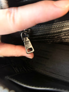 PRADA Diagramme Leather Small Camera Crossbody Bag - Black