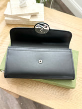Load image into Gallery viewer, GUCCI Mini Joan Double Leather Bifold Long Wallet in Black
