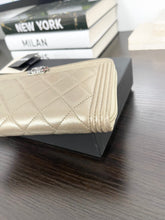 Load image into Gallery viewer, CHANEL Boy Medium Metallic Zipped Wallet in Gold
