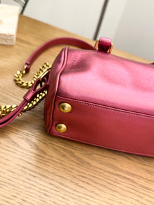 SAINT LAURENT Metallic Pink Mini Duffle Bag