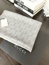 Load image into Gallery viewer, ▪️SOLD▪️GUCCI GG Jacquard Giant Plus Silk Wool Shawl - Grey
