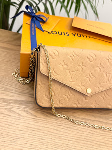 LOUIS VUITTON 2024 Félicie Pochette Empriente Leather Crossbody Bag in Arizona