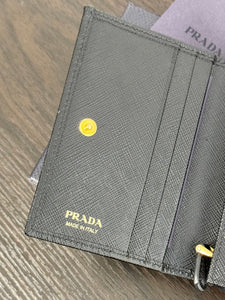 PRADA Small Saffiano Leather Wallet in Black