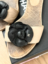 Load image into Gallery viewer, CHANEL Camellia Mule Sandals in Beige - (EU)38
