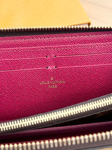 LOUIS VUITTON Clémence Monogram Zippy Wallet in Fuchsia