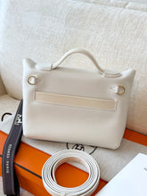 Load image into Gallery viewer, Hermès White Evercolor and Nata Swift Mini 24/24 21 / Palladium Hardware / 2022

