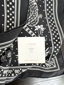 ▪️SOLD▪️HERMES Silk Les Leopards Bandana Scarf - Black/White