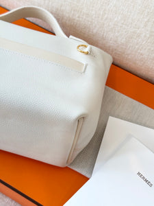 Hermès White Evercolor and Nata Swift Mini 24/24 21 / Palladium Hardware / 2022