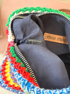 MIU MIU Multicolored Crochet Pouch Bag
