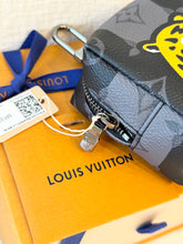 Load image into Gallery viewer, LOUIS VUITTON Monogram Eclipse LV Made Squared Pouch Bag Charm

