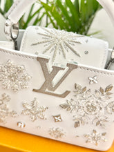 Load image into Gallery viewer, LOUIS VUITTON 2024 - LIMITED EDITION - Capucines Mini Ski Snowflake Satchel Bag
