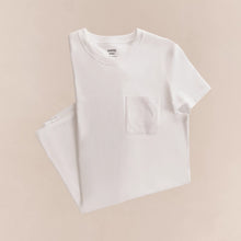 Load image into Gallery viewer, HERMES Embroidered Pocket Straight Dress in Plain Cotton Jersey / Blanc / EU36
