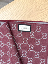 Load image into Gallery viewer, [SOLD] GUCCI 2023 GG Logo Wool Scarf in Burgundy
