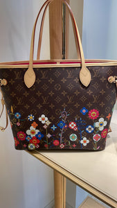 LOUIS VUITTON 2025 LV x TM Takashi Murakami Neverfull MM Monogram Tote
