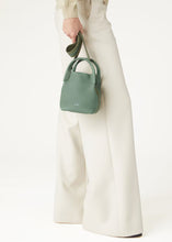 Load image into Gallery viewer, LORO PIANA 2024 Grained Calfskin Micro Bale Crossbody Bag in Green
