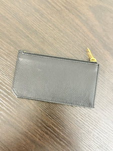 SAINT LAURENT Tiny Monogram Ziptop Card Case in Smooth Leather